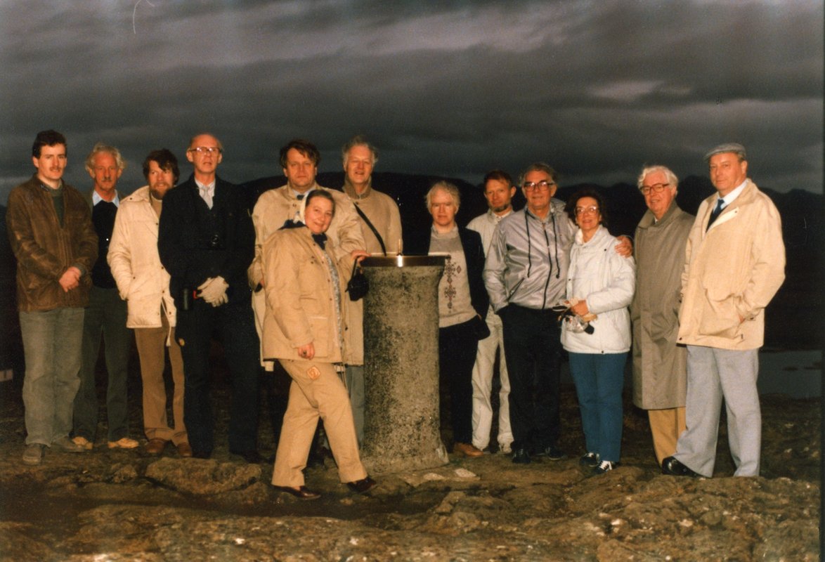 Frá fyrsta stjórnarfundi NBO á Íslandi 1985. Myndin er tekin við Hakið á Þingvöllum.